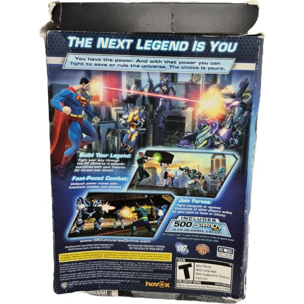 Warner Brothers SOE DC Universe Online PC DVD Rom Game Rated T
